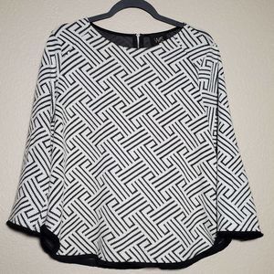 Anthro‎ W5 Geometric Print with Fringe Accents Top